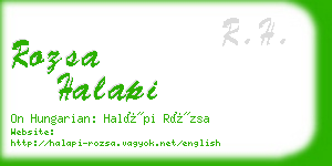 rozsa halapi business card